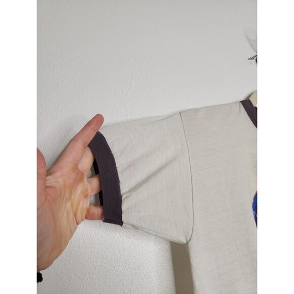 Vintage 70s 80s Ringer Featherfoot Scandia Down Shops Boat Racing Sportswear Med - Picture 5 of 9